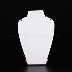 Plastic Necklace Display Stands, White, 19x12.9x6.5cm