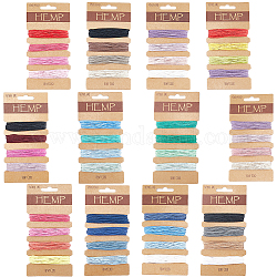 Gorgecraft 12pcs 12 colores juegos de hilos de algodón, cuerda de anudar chino, para la fabricación de collares de pulseras tejidas, color mezclado, 1mm, 4.6 m / color, 4 colores/unidad