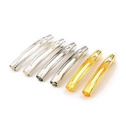 Brass Tube Beads, Hollow Curved Tube, Mixed Color, 45x5.5mm, Hole: 5.5mm
