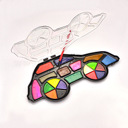 Drawing Painting Tool Nail Art Car Shape Plastic Watercolor Palette Dish Sets, 19 Colors, Colorful, 22.5x11.5x1.2cm