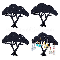 Opaque Acrylic Earring Display Tree, Earring Organizer Holder for Earring Storage, Black, Finish Product: 3.55x15.1x11.5cm