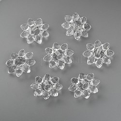 Abalorios de acrílico transparentes, facetados, flor, Claro, 29x12mm, agujero: 3 mm