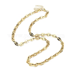 Chapado en iones (ip) 304 collares de cadena de eslabones ovalados de acero inoxidable para mujer, dorado, 19.88 pulgada (50.5 cm)