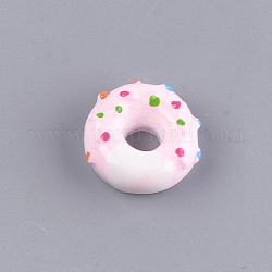 Decoden-Cabochons aus Harz, Donut, Imitation Lebensmittel, rosa, 13x5 mm