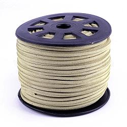 Faux Suede Cords, Faux Suede Lace, Tan, 1/8 inch(3mm)x1.5mm, about 100yards/roll(91.44m/roll), 300 feet/roll