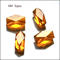 Имитация австрийских кристаллов, класс AAA, граненые, колонка, оранжевые, 11x7.5 мм, отверстие : 0.7~0.9 мм