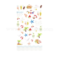 День святого валентина 5d наклейки для ногтей, самоклеющиеся пляжная тема узор резьба дизайн аппликация для ногтей украшения для женщин и девочек, картинка с морскими звездами, 105x60 мм