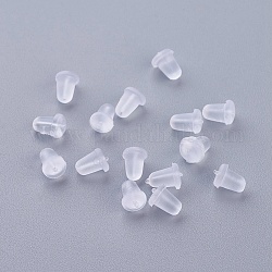 Ohrmuttern aus Kunststoff, Ohrring Rücken, Transparent, 6x4.5 mm, Bohrung: 0.5 mm