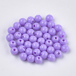 Perles plastiques opaques, ronde, lilas, 6x5.5mm, Trou: 1.8mm, environ 4790 pcs/500 g