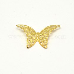 Falegname in filigrana d'ottone, farfalla, oro, 39x26x3.5mm