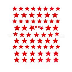 3D Stern Seepferdchen Bowknot Nagel Aufkleber Aufkleber, selbstklebendes Nageldesign Kunst, für nagel zehennägel spitzen dekorationen, rot, Stern-Muster, 90x77 mm