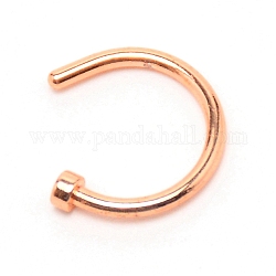 Nose Ring Hoop, 316L Surgical Stainless Steel Piercing Body Jewelry for Her, Sandy Brown, 10x9x2mm, Pin: 1mm