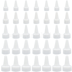 Benecreat 60 Uds. Tapa de botella de giro natural de 5 tamaños, Tapas de repuesto para botellas exprimibles blancas para dispensadores exprimibles., botella aplicadora de punta, apretar la botella de pegamento, 12pcs / tamaño