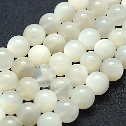 Natürlichen weißen Mondstein Perlen Stränge, Klasse A-, Runde, 10 mm, Bohrung: 1 mm, ca. 39 Stk. / Strang, 15.7 Zoll (40 cm)