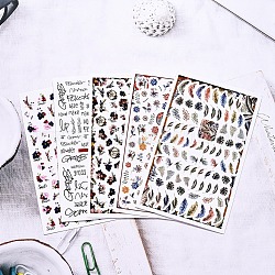 Nail Art Stickers Decals, Self Adhesive, for Nail Tips Decorations, Mixed Color, Mixed Patterns, Packaging: 152x91x0.5mm