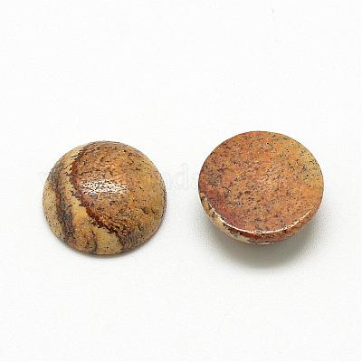 Natur Bildjaspisses cabochons&nbsp;G-R416-8mm-42-1