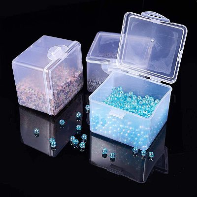 Wholesale PandaHall Elite 8 pcs Clear Plastic Beading Storage Container Box  