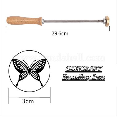 Maple Leaf OLYCRAFT Wood Branding Iron 1.2” Leather Branding Iron Stamp Custom Logo BBQ Heat Stamp with Brass Head and Wood Handle for Woodworking and Handcrafted Design 