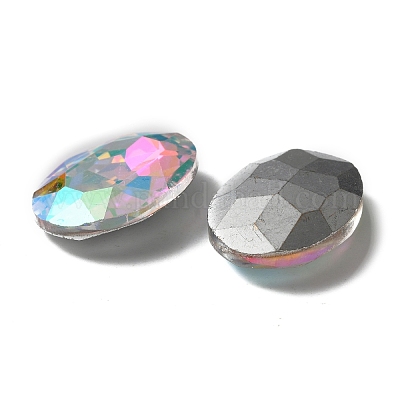 Cabochons en verre avec strass de dos avec point&nbsp;DIY-WH0043-57E-01-1