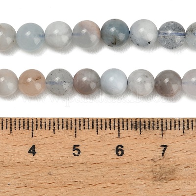 Natürliche Aquamarin Perlen Stränge&nbsp;G-F591-29A-6mm-03-1