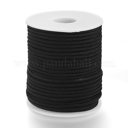 ネックレス作りに使用される編組ナイロン糸  ブラック  2.5mm  約32.8ヤード（30m）/ロール NWIR-R046-2.5mm-01-1