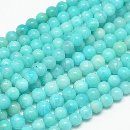Grade A pierre naturelle perles rondes amazonite brins G-O017-6mm-08A-1
