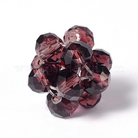 Faceted Flower Glass Beads GLAA-JF-6MM-04L-1