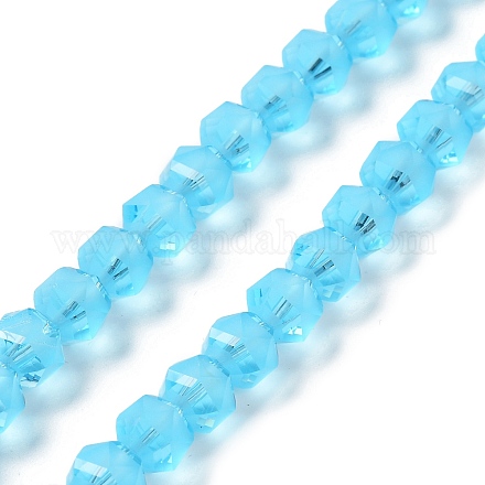 Chapelets de perles en verre transparent électrolytique EGLA-I018-FA06-1
