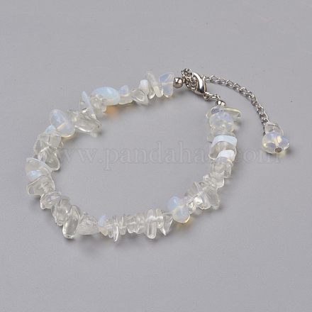 Opalite Chip Beads Anklets AJEW-AN00229-09-1