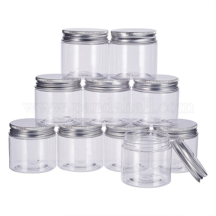 BENECREAT 12 Pack 2oz/60ml Column Plastic Clear Storage Containers Jars Organizers with Aluminum Screw-on Lids CON-BC0004-87-1