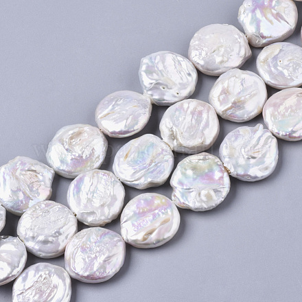 Perles de grande pièce de monnaie PEAR-Q015-004B-1