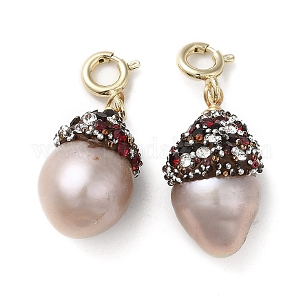 Décorations pendantes en perles baroques naturelles PEAR-M012-06G-1
