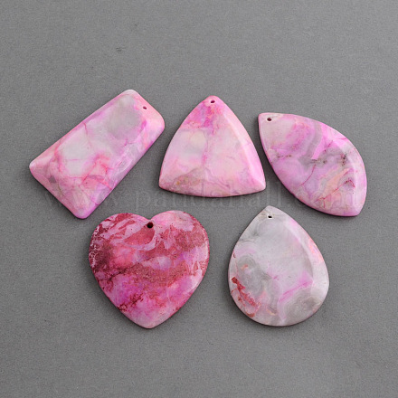Natural Pink Crazy Agate Pendants G-S139-27-1