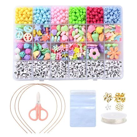 Bricolage mignon perles et pendentifs colorés ensemble de bijoux pour enfants kit de fabrication DIY-LS0004-05-1