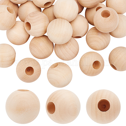 30 Stück Holzperlen WOOD-OC0004-40B-1