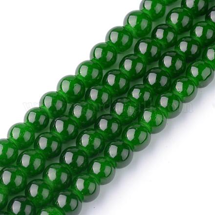 Chapelets de perles en verre imitation jade DGLA-S076-10mm-15-1
