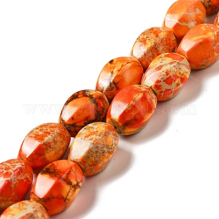 Brins de perles de jaspe impérial naturel G-B032-A01-02-1