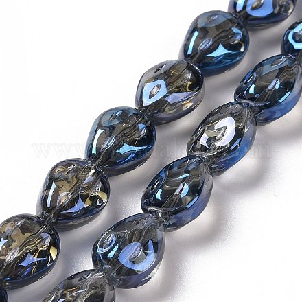 Transparentes perles de verre de galvanoplastie brins GLAA-C025-02M-1