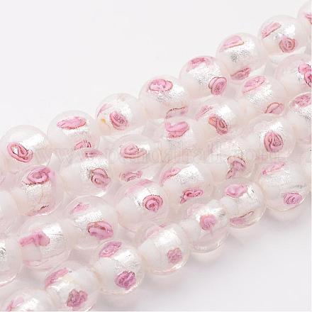 Main feuille de perles de verre de Murano en argent FOIL-ZZZ112-6-1