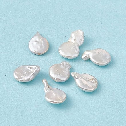 Perles de perles de keshi naturelles baroques PEAR-N020-L35-1