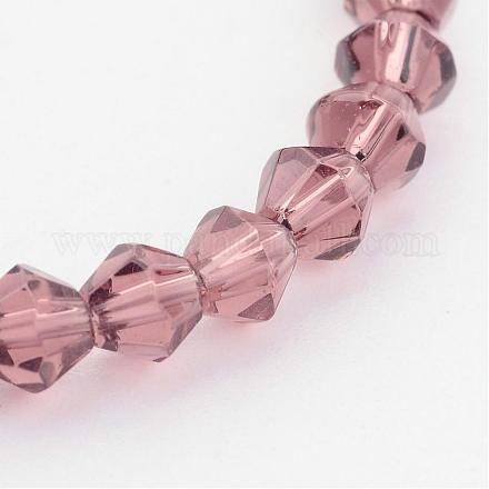 Half-Handmade Transparent Glass Beads Strands X-GB4mmC03-1