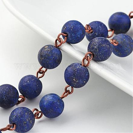 Lapis-lazuli naturels faits à la main perles chaînes AJEW-JB00235-01-1