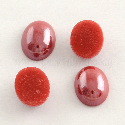 Pearlized Plated Opaque Glass Cabochons PORC-S804-4x6-24-1