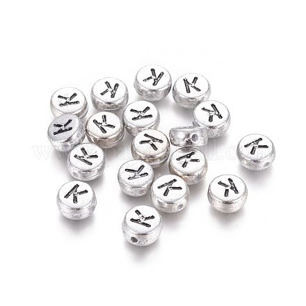 Silver Color Plated Acrylic Beads X-MACR-PB43C9070-K-1