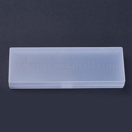 曇りのある透明プラスチックビーズ容器  直方体の  透明  18.3x6.2x2.6cm CON-WH0016-04-1