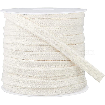 Benecreat25m二重層フラットコットンコード  中空綿ロープ  衣類用アクセサリー  桃パフ  11x1.2mm  25 m /ロール OCOR-BC0001-74C-1