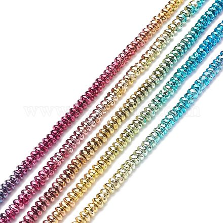 Brins de perles d'hématite synthétiques non magnétiques électrolytiques de couleur arc-en-ciel G-L489-F01-1