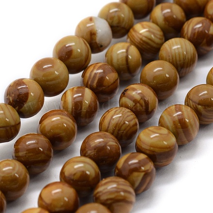 Chapelets de perles en pierre en bois naturel X-G-G763-05-4mm-1