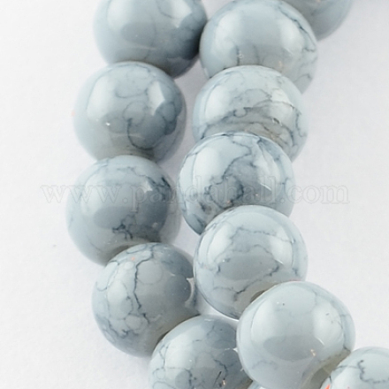 Chapelets de perles en verre peint par pulvérisation X-GLAD-S075-6mm-72-1