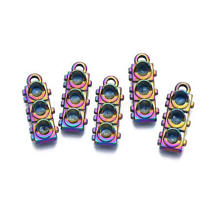 Rainbow Color Alloy Pendants Enamel Settings PALLOY-S180-324-1